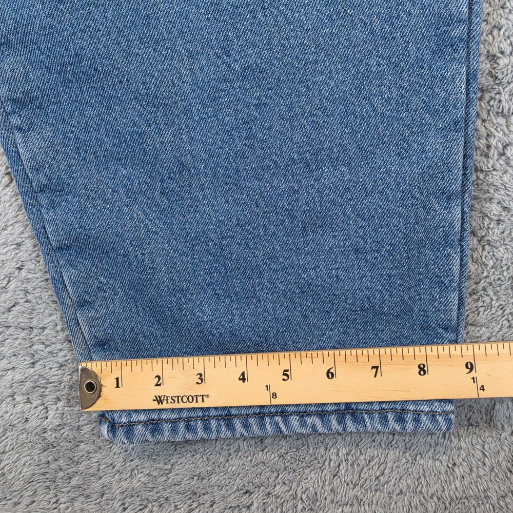 LL Bean Fleece Lined Jeans Mens 40x30 Blue Relaxed Fit Denim Winter Rugged Pants - Picture 8 of 9
